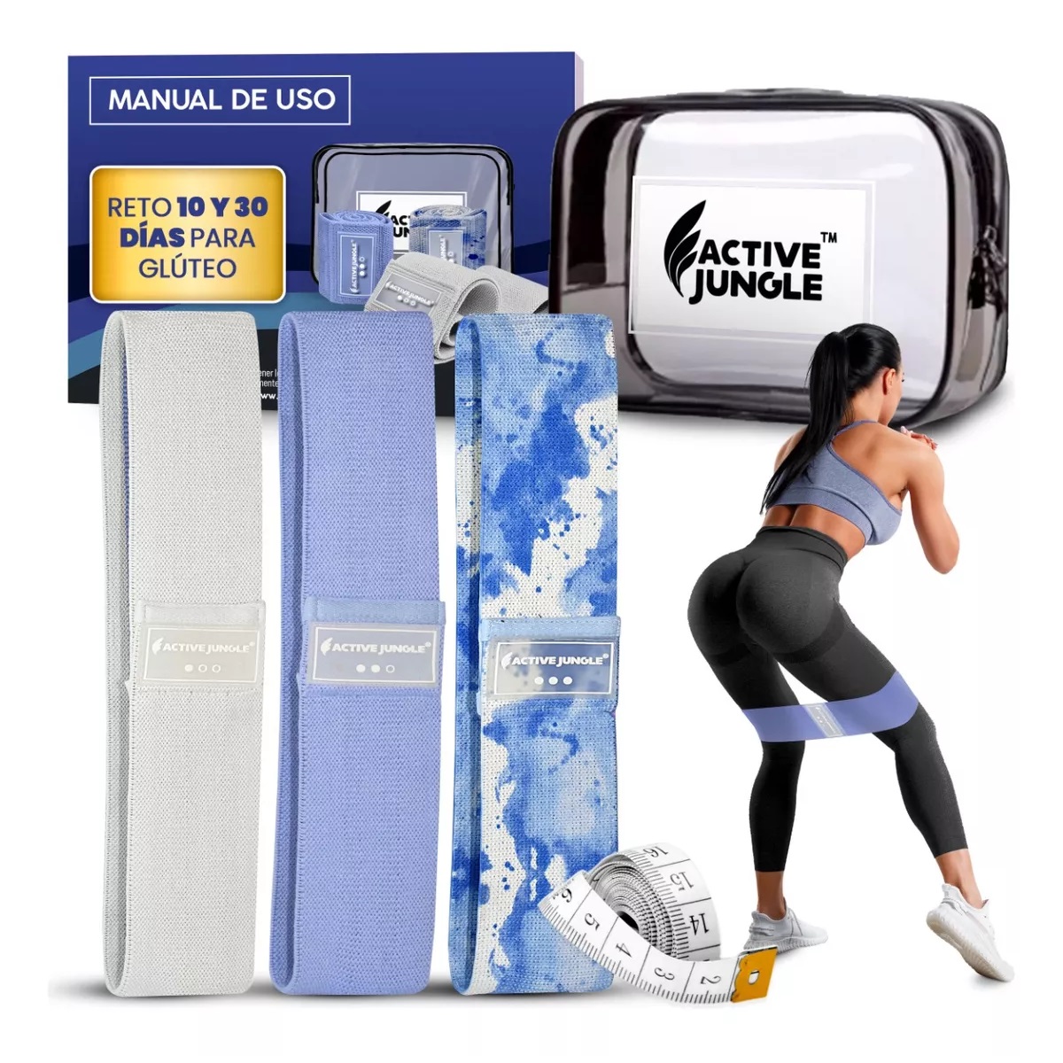 Bandas De Ejercicio Jungle Ligas De Resistencia 3pcs Azul Negro Sky Blue