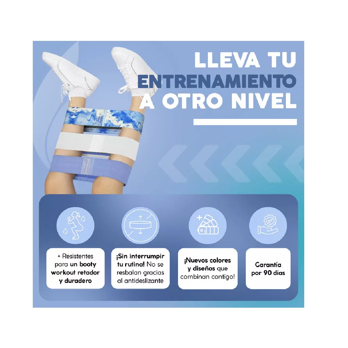 Bandas De Ejercicio Jungle Ligas De Resistencia 3pcs Azul Negro Sky Blue