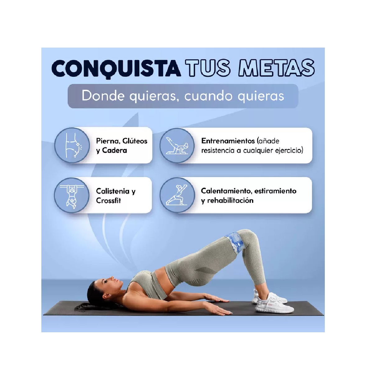 Bandas De Ejercicio Jungle Ligas De Resistencia 3pcs Azul Negro Sky Blue