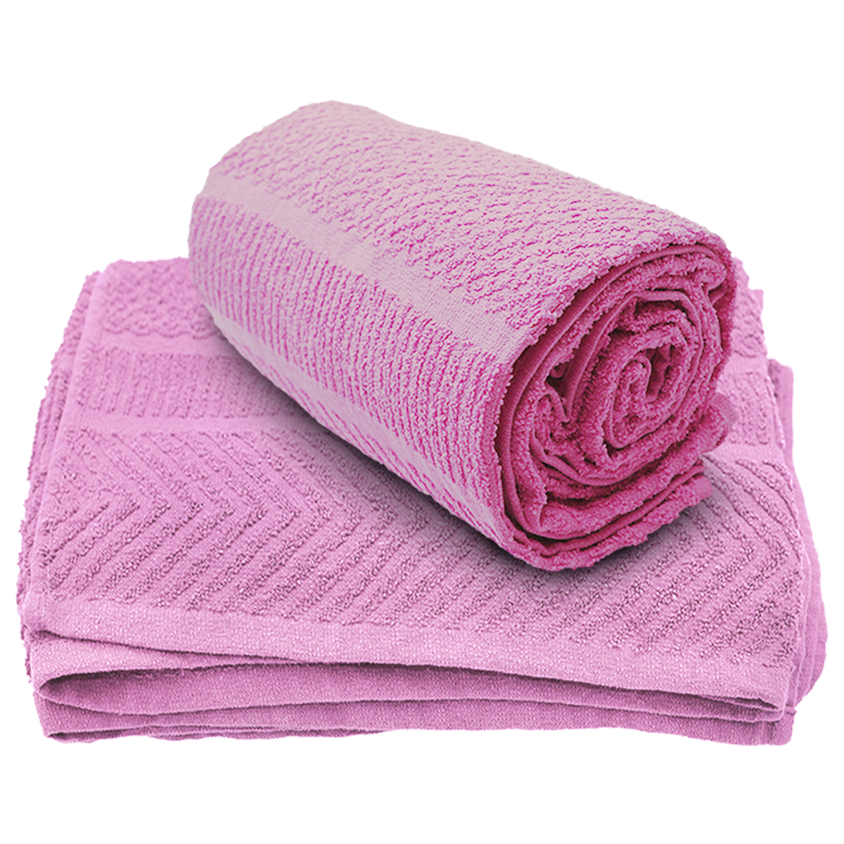 Set 2 Toallas Baño Completo 100% Algodón Grand Grano De Oro Rosa
