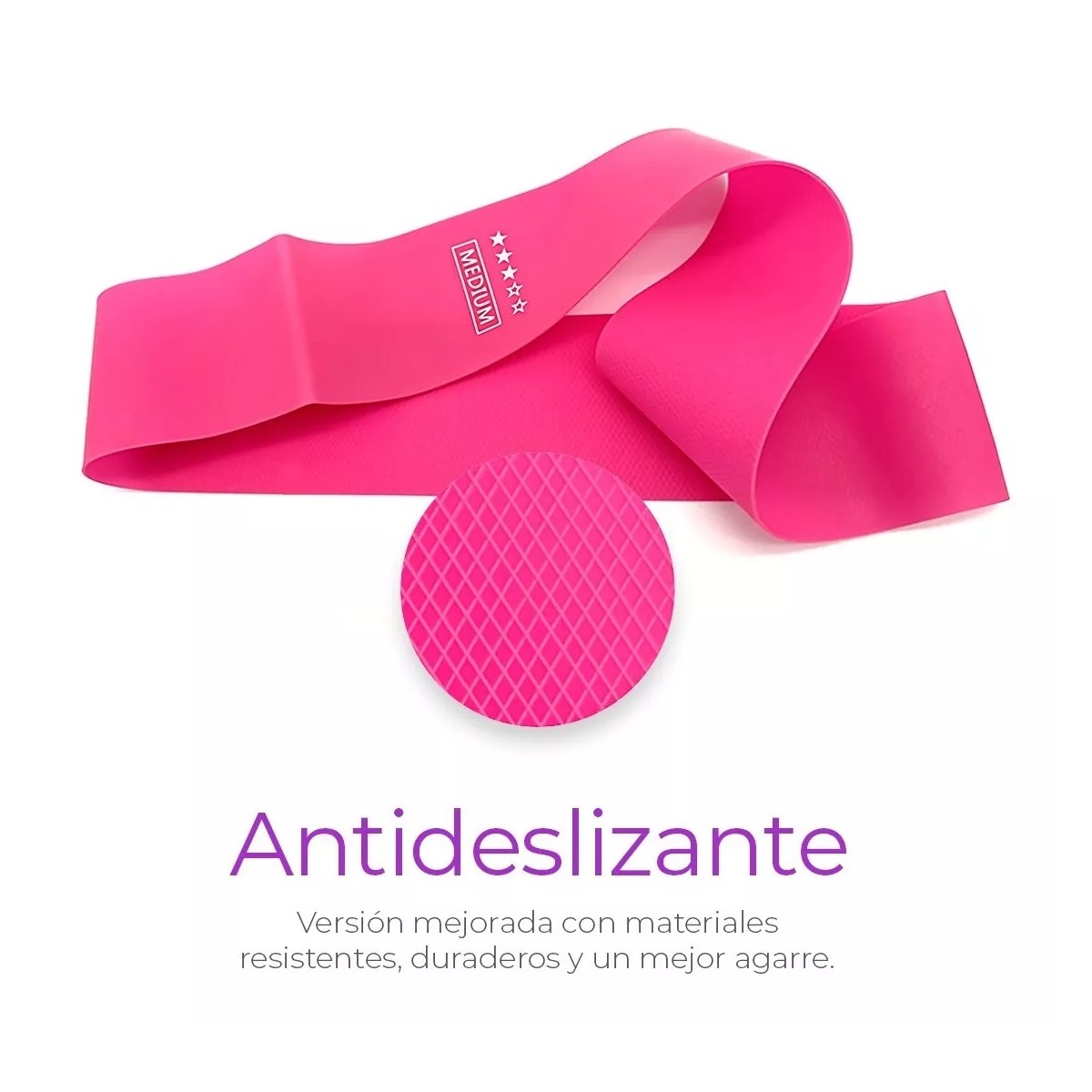Kit 5 Bandas elasticas de resistencia rosa fitness + Bolso