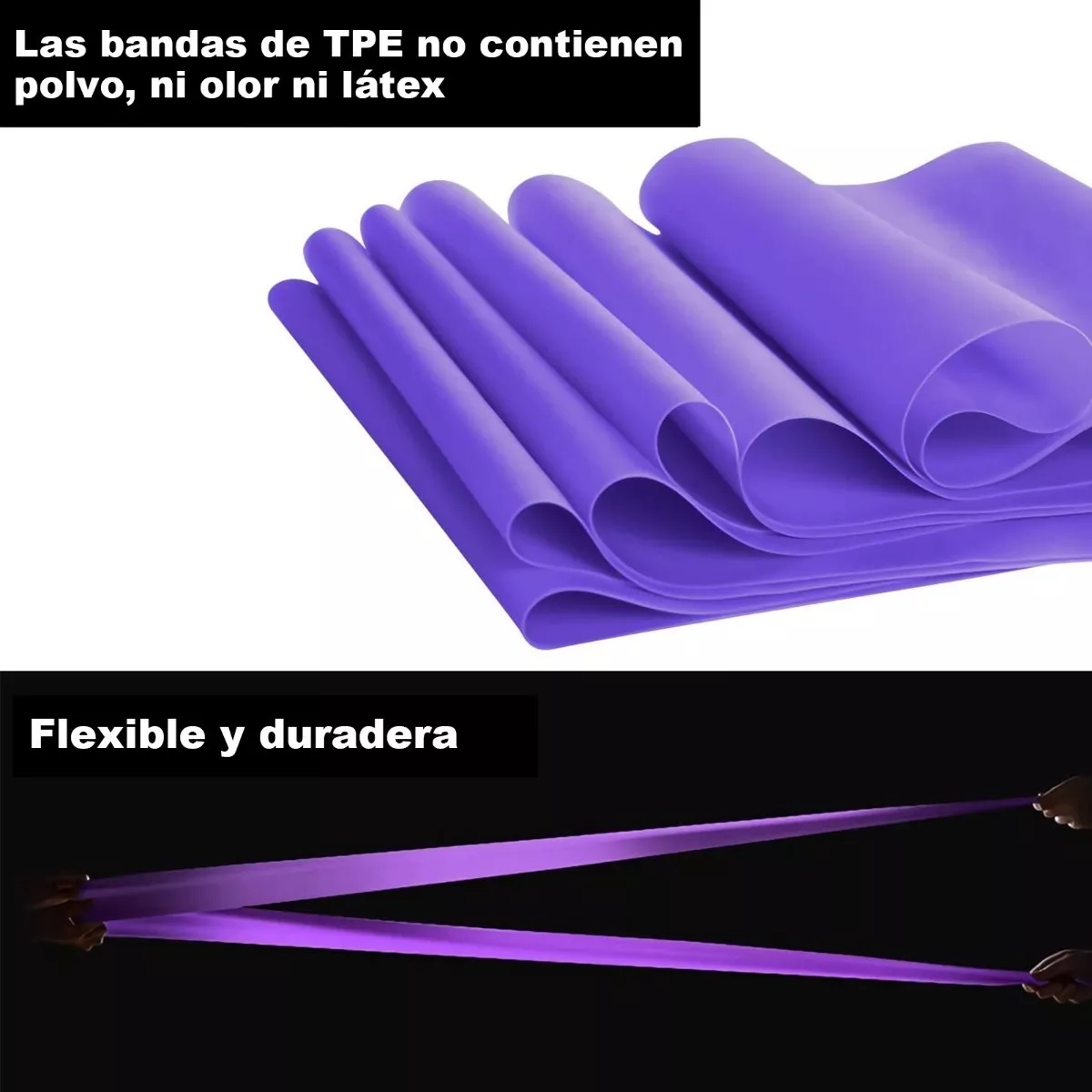 Set Bandas Elásticas De Resistencia Ejercicio Fitness, 4 Niveles