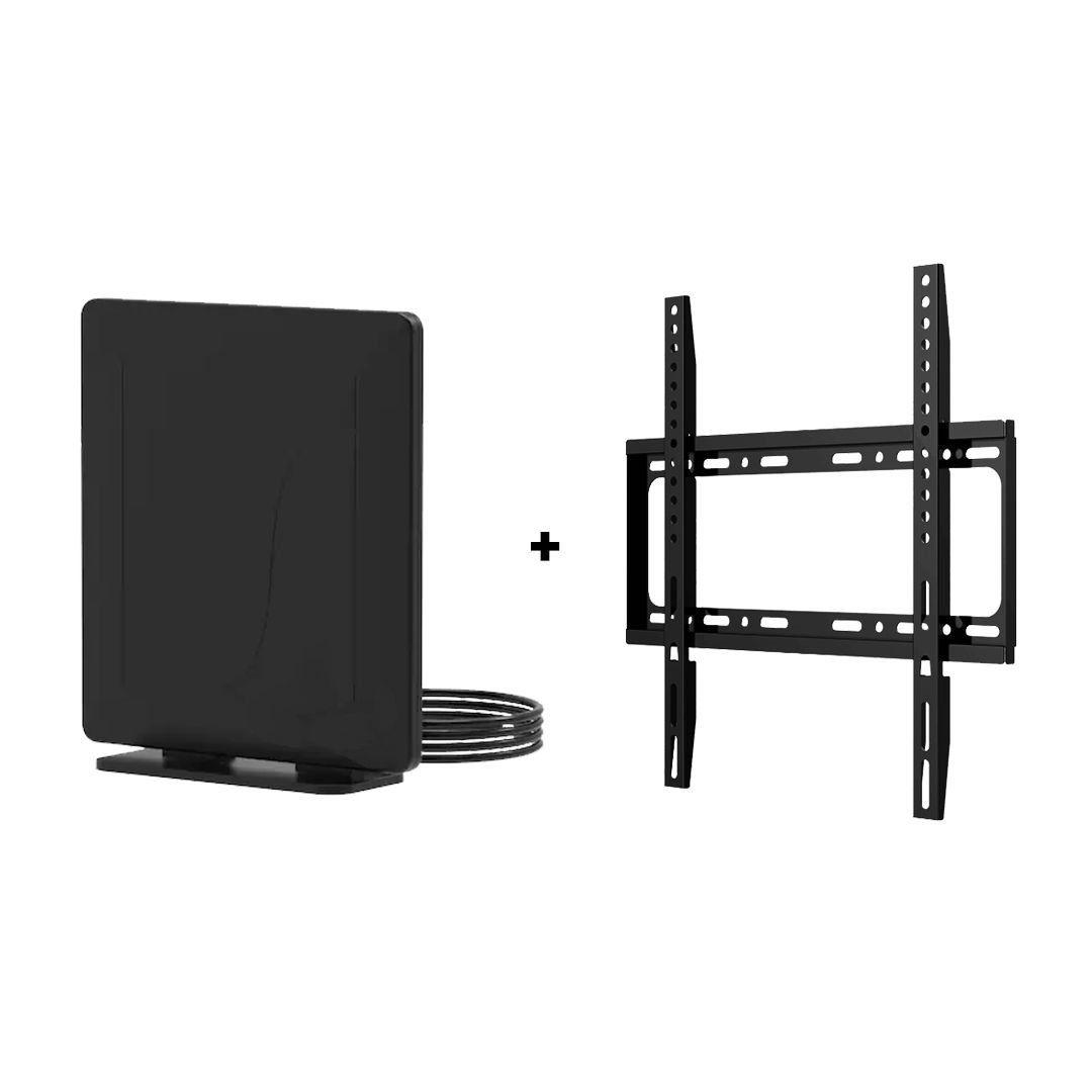 Antena Interior Hd + Soporte Para Tv De 26 A 60 Pulgadas