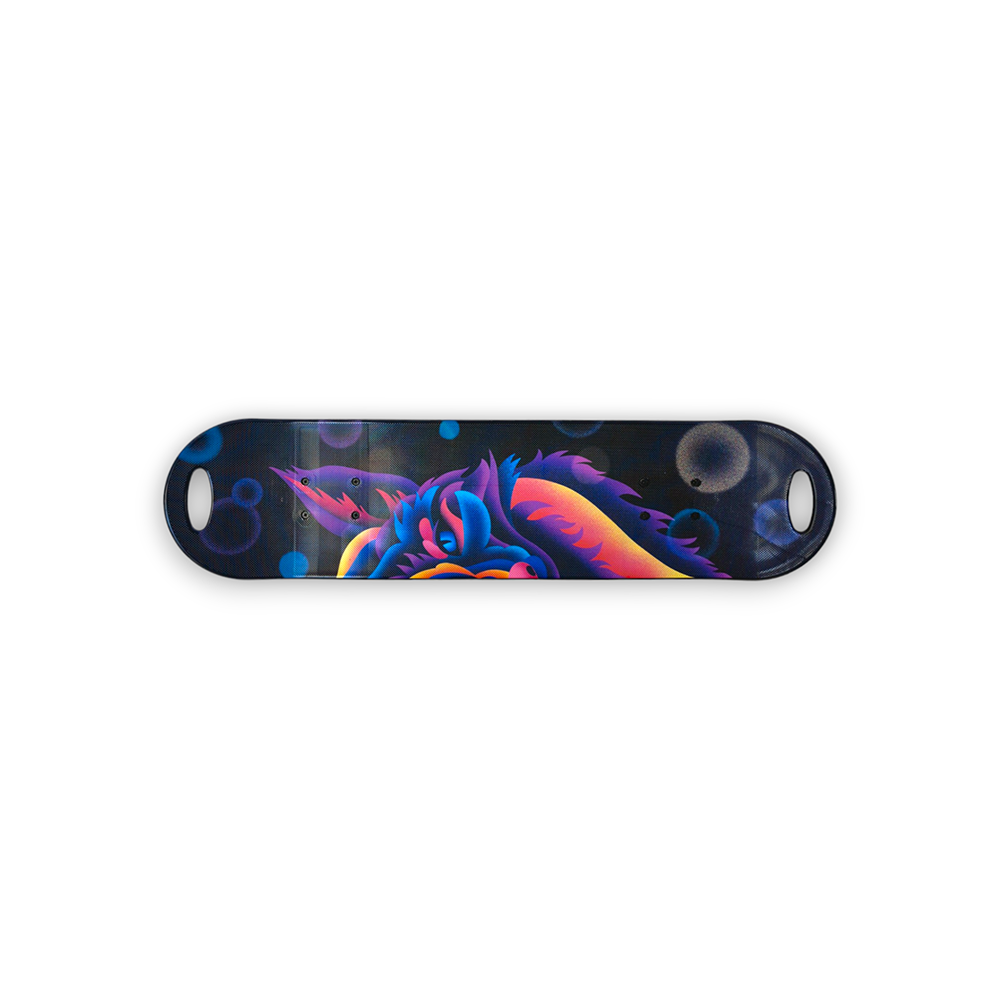Patineta Skateboard Ruedas Con Luces Led Leon Negro