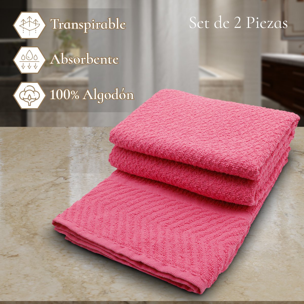  SBTXHJWCGLD Juego de toallas de baño de 3 piezas para uso  diario, 100% algodón altamente absorbente, contiene 1 toalla de baño grande  de 27.7 x 55.1 pulgadas, 2 toallas de mano