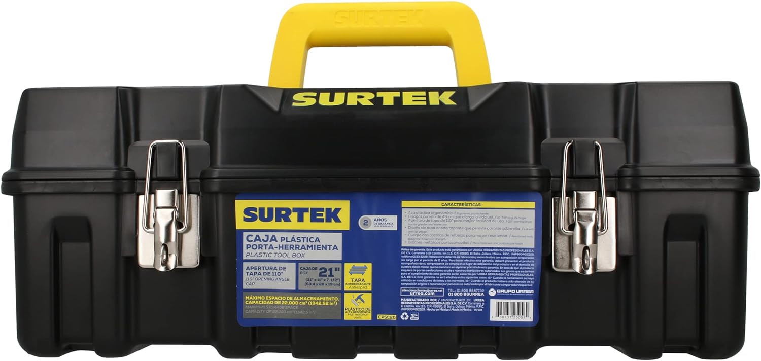 Caja Herramienta Plastica 21X11X7.1/2 Broches Surtek Cpsc20