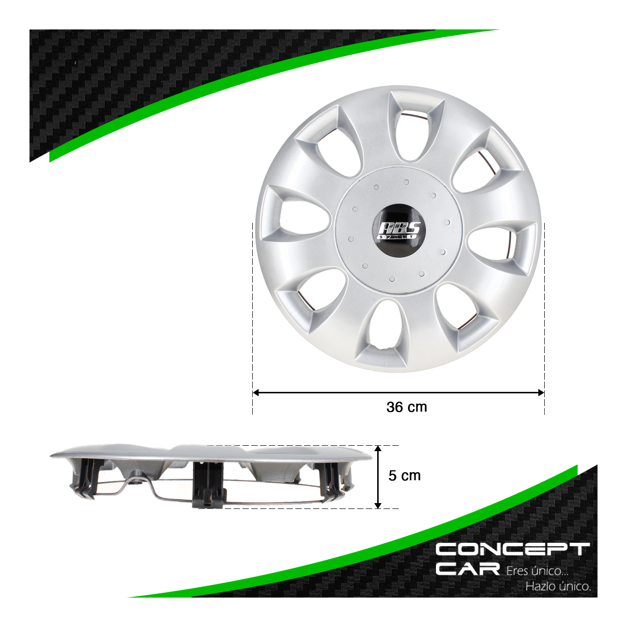 Juego 4 Tapones De Rin 13 Pulgadas Abs 8 Brazos Universal