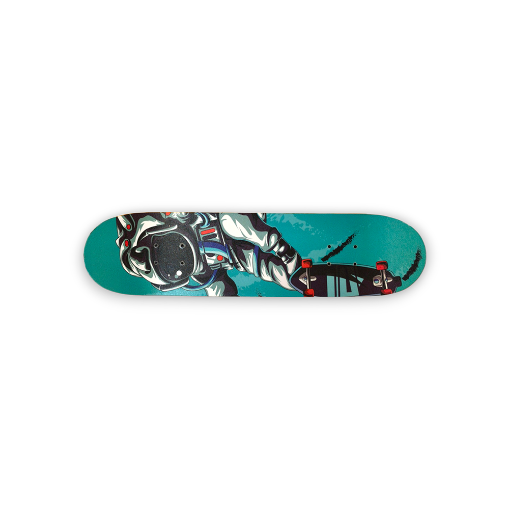 Patineta Skateboard Ruedas Con Luces Led Astronauta