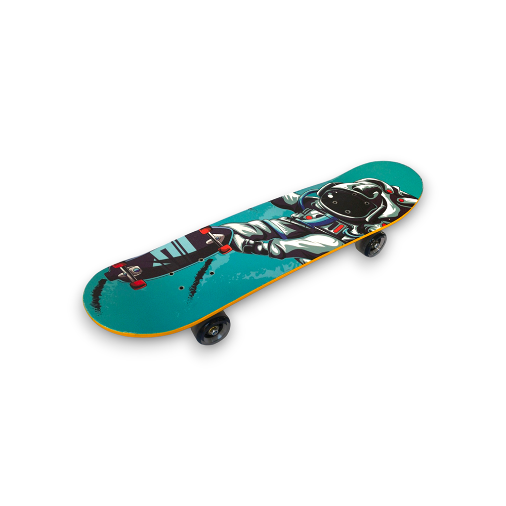 Patineta Skateboard Ruedas Con Luces Led Astronauta