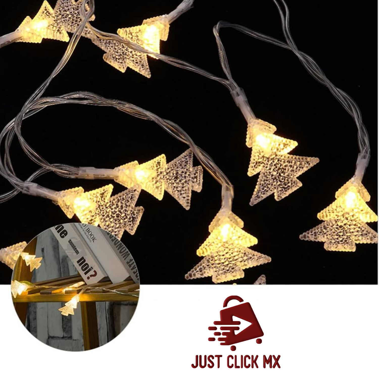 Serie 10 Led Árbol de Pinos Decoración Navidad Con Luz Cálida