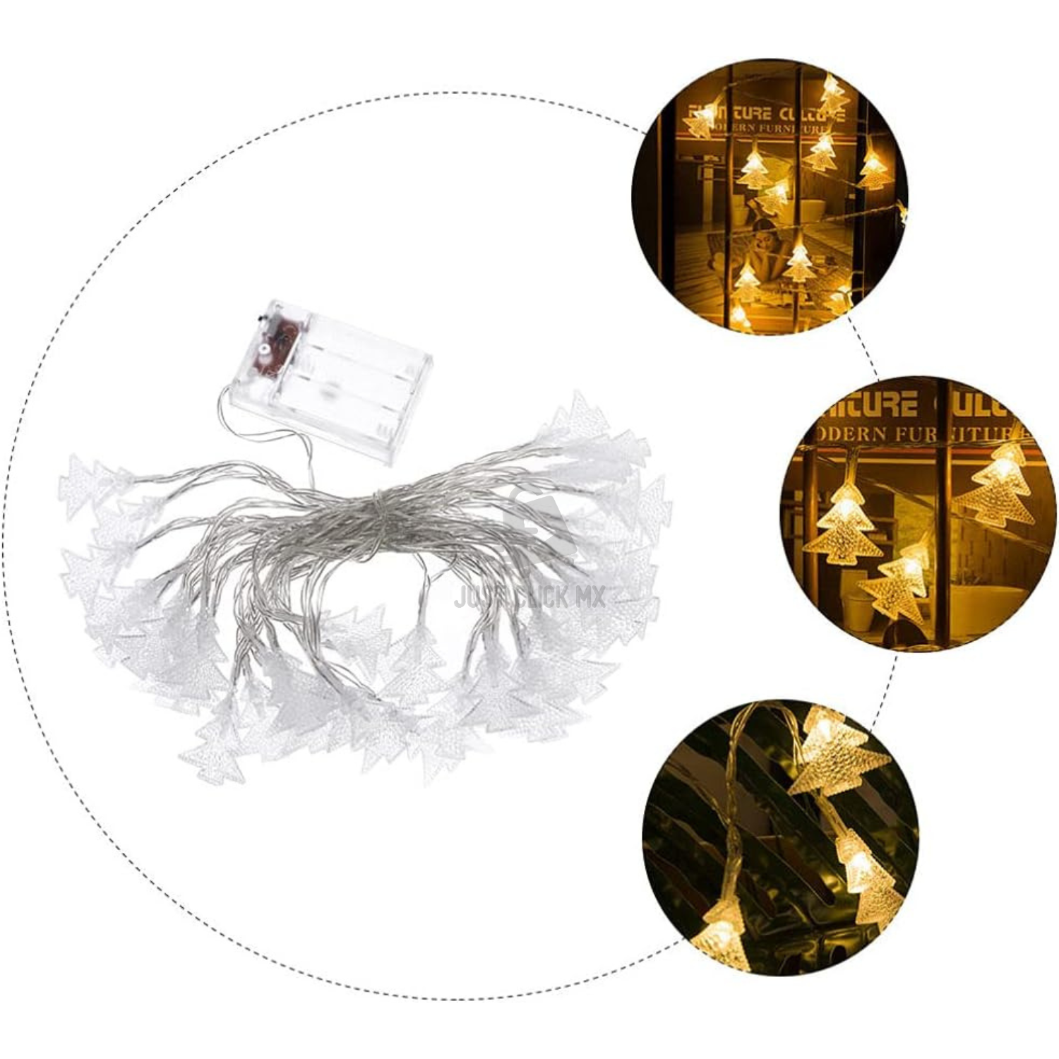 Serie 10 Led Árbol de Pinos Decoración Navidad Con Luz Cálida