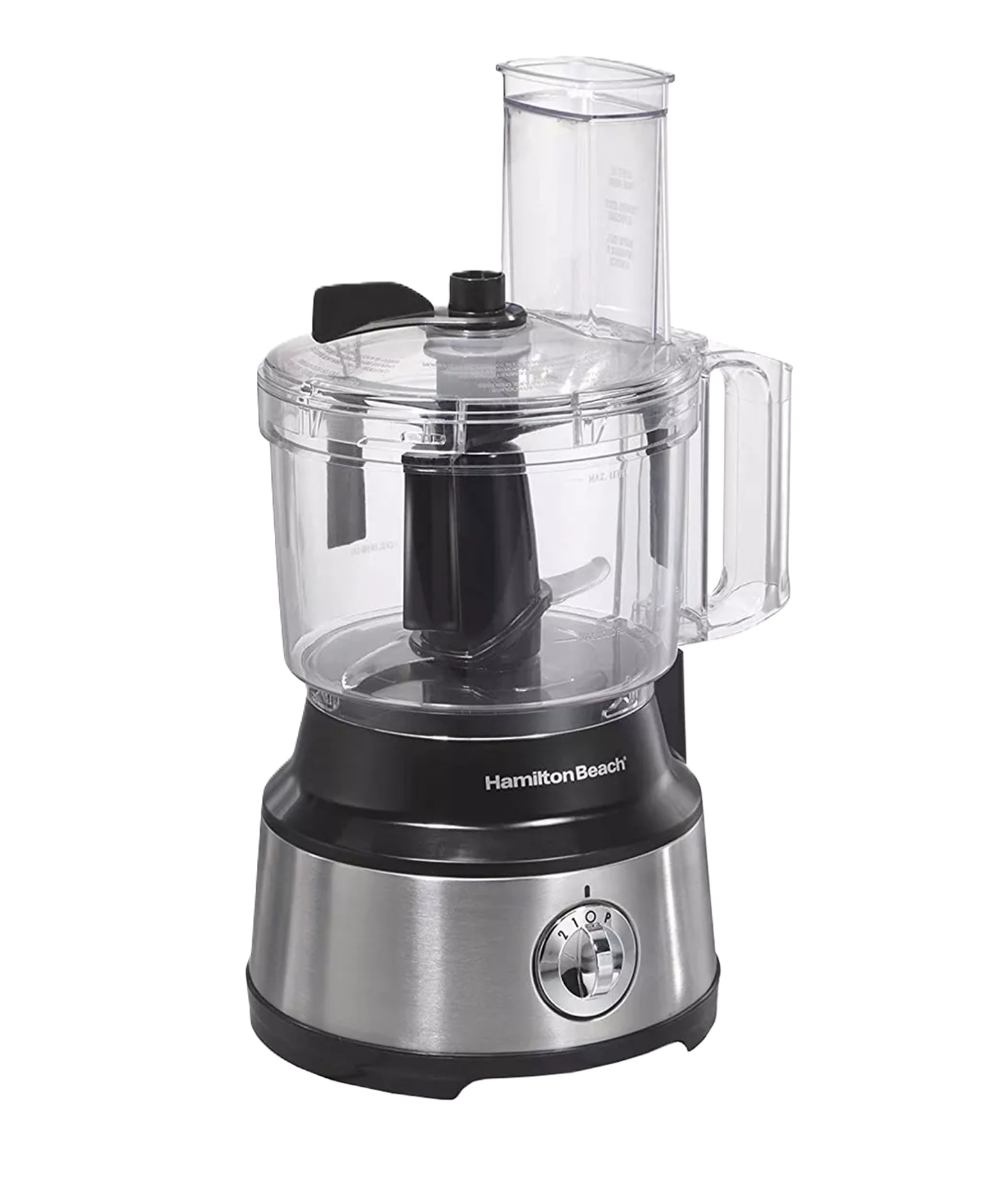 Procesador de Alimentos con Raspador de Tazón,Hamilton Beach 70730 10 tazas,, Acabado acero inoxidable, negro