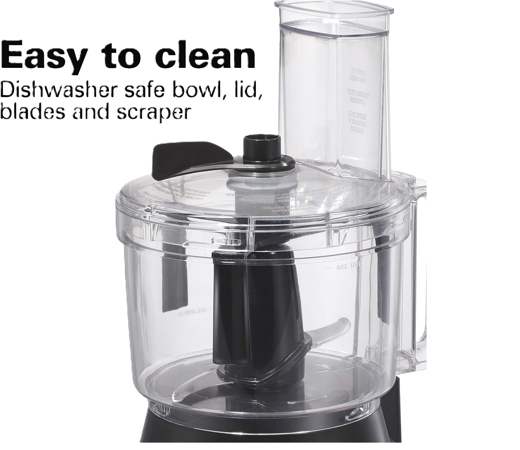 Procesador de Alimentos con Raspador de Tazón,Hamilton Beach 70730 10 tazas,, Acabado acero inoxidable, negro