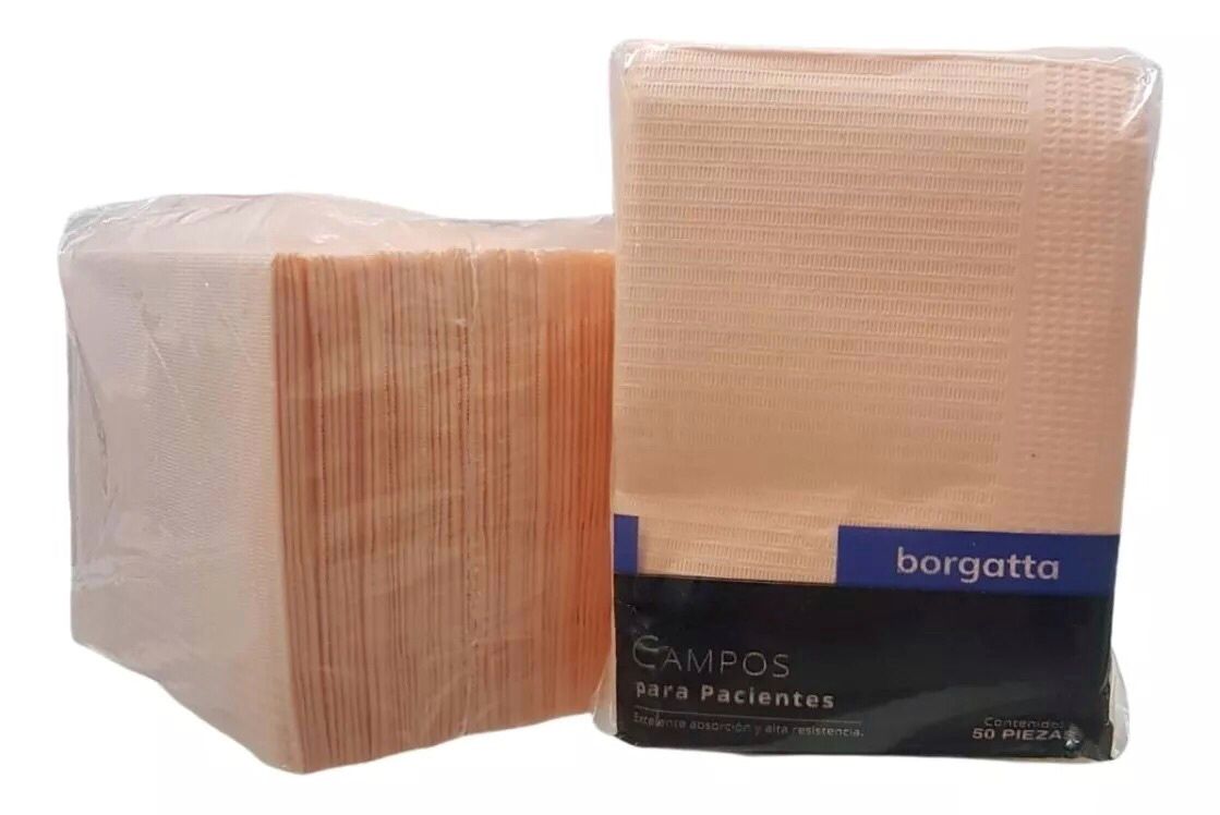 Baberos Campos Quirúrgicos Desechables Con 50 Color Melon / Durazno