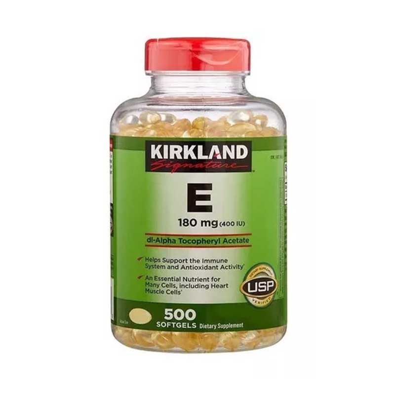 Vitamina E 180 mg Kirkland Signature Premium 500 sofgels 400 IU Vitamina E 