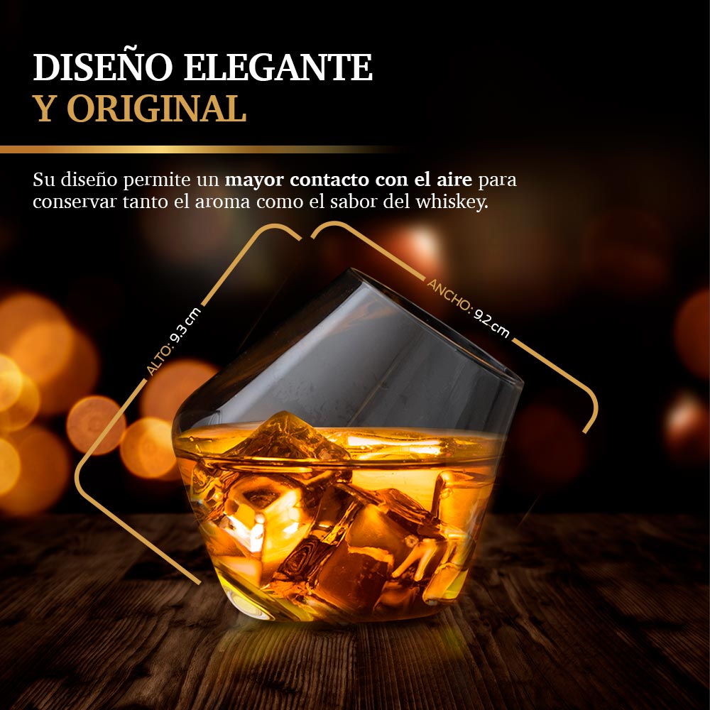 Vasos de Vidrio para Whisky (4 Pz) con Decantador de Cristal (860 ml)  Redlemon