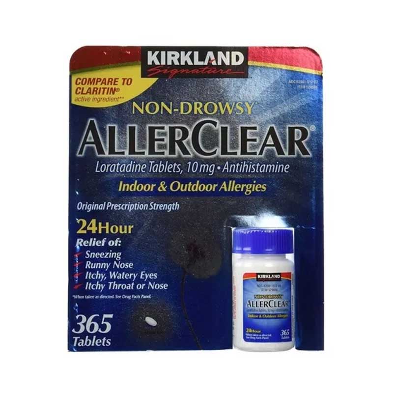 Antihistamínico 10 Mg Kirkland Signature Allerclear Sin Sueño Alergia 365 Tabs