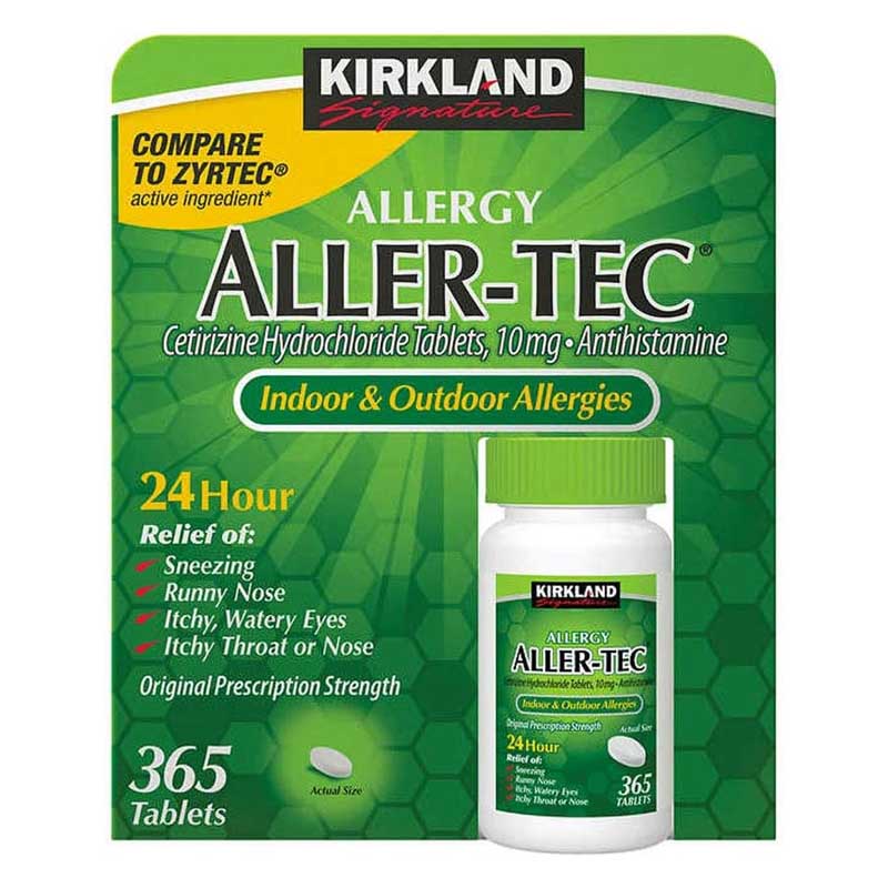 Antihistamínico 10 Mg Aller Tec Kirkland Signature 365 tabletas Alergias