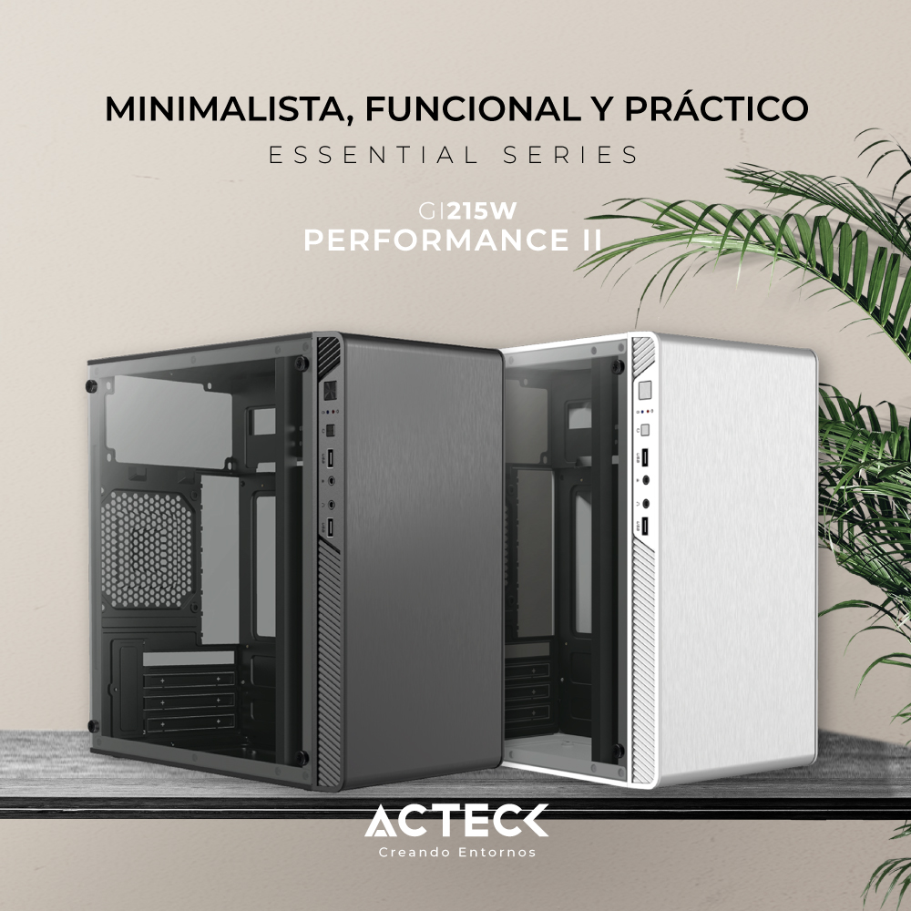 Gabinete Performance Ii Gi215w M-atx, Fuente Atx 500w Acteck Blanco