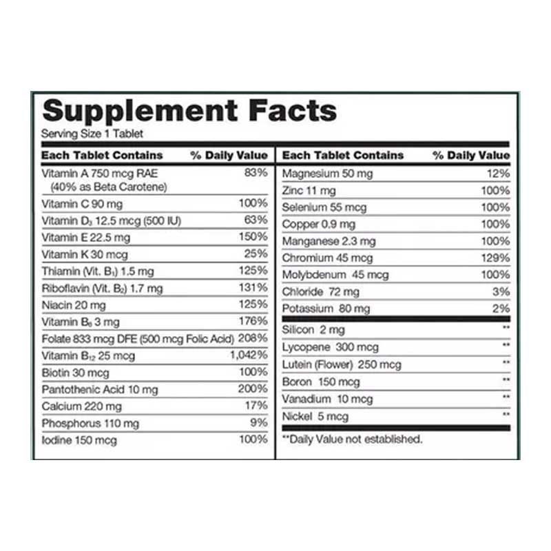 Vitaminas y Minerales Adulto 50+ Kirkland Signature 400 capsulas Mature Multi