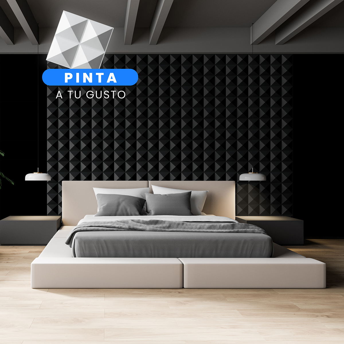 Panel Decorativo 3d, 12 Piezas 30x30 Cm, Ag Box Pirámide 4