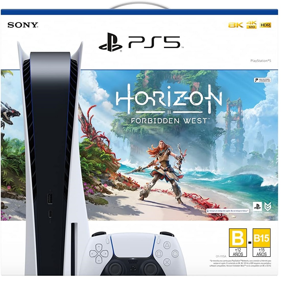 Sony Playstation 5 825gb Horizon Forbidden West Bundle Color Blanco Y Negro