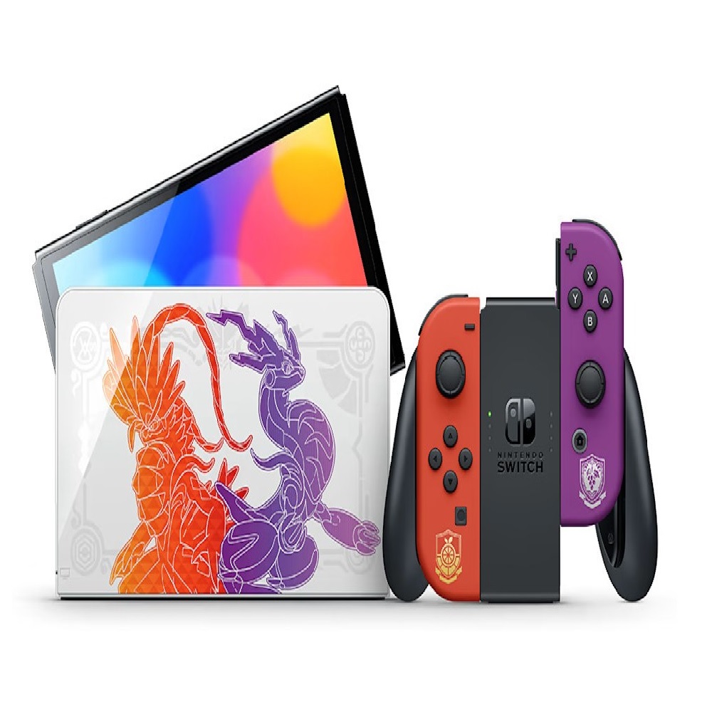 Nintendo Switch OLED 64GB Pokémon Scarlet & Violet Edition color rojo y violeta y negro