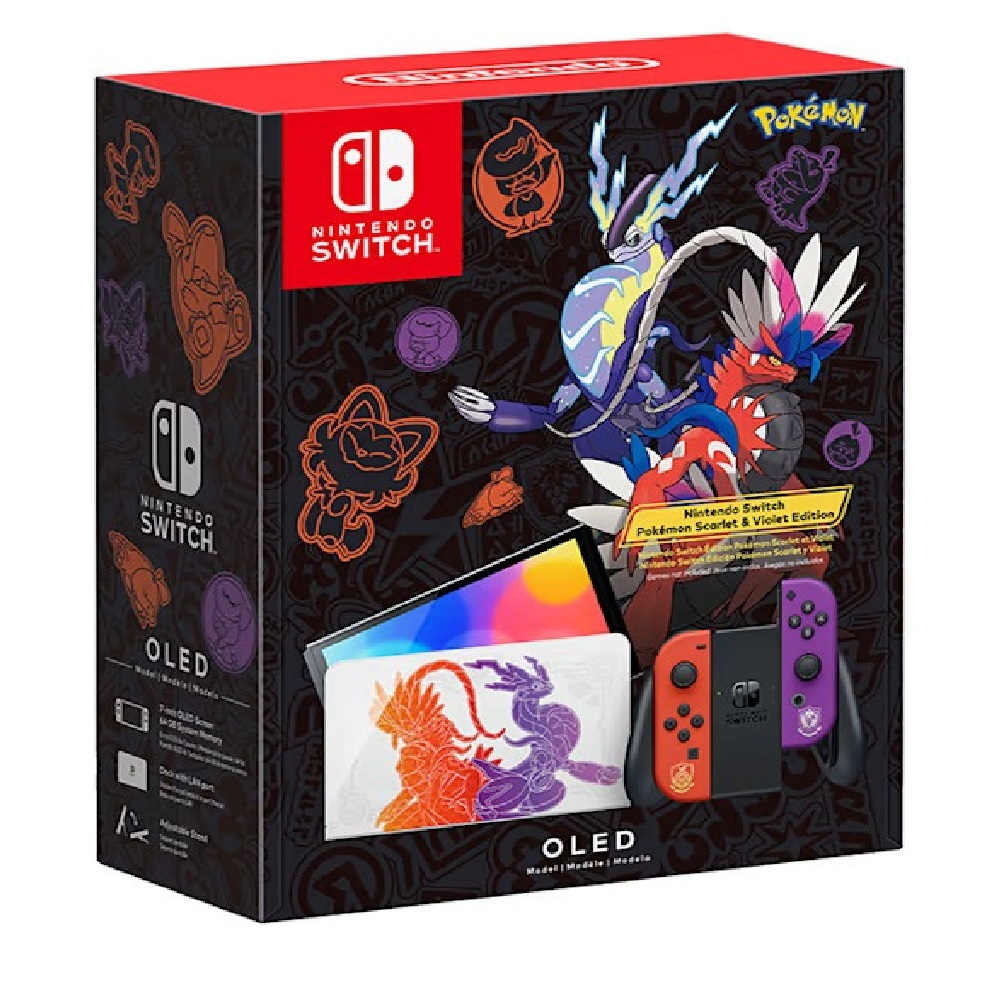 Nintendo Switch OLED 64GB Pokémon Scarlet & Violet Edition color rojo y violeta y negro