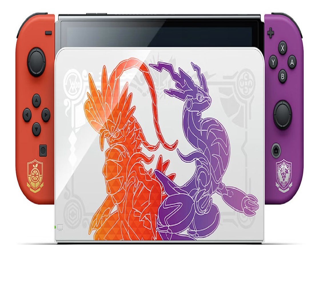 Nintendo Switch OLED 64GB Pokémon Scarlet & Violet Edition color rojo y violeta y negro