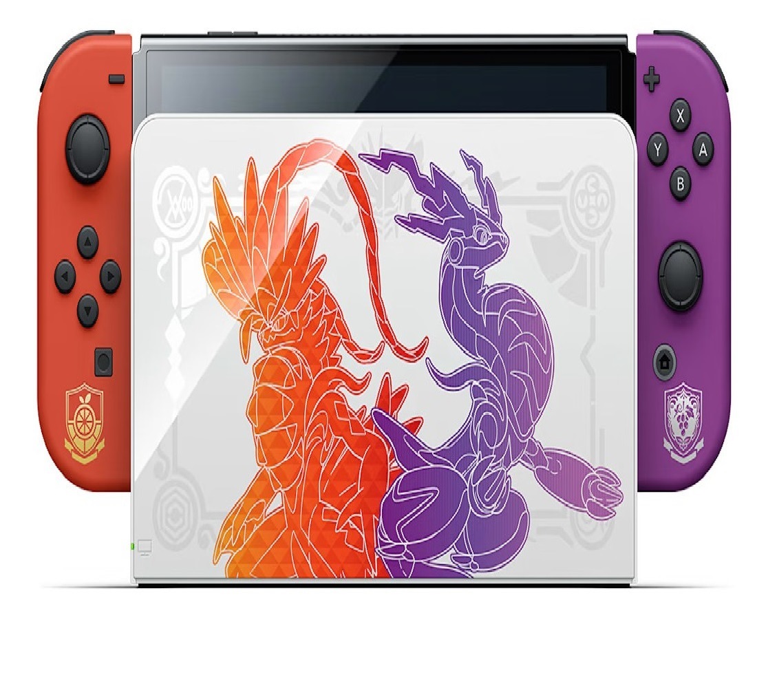 Nintendo Switch OLED 64GB Pokémon Scarlet & Violet Edition color rojo y violeta y negro