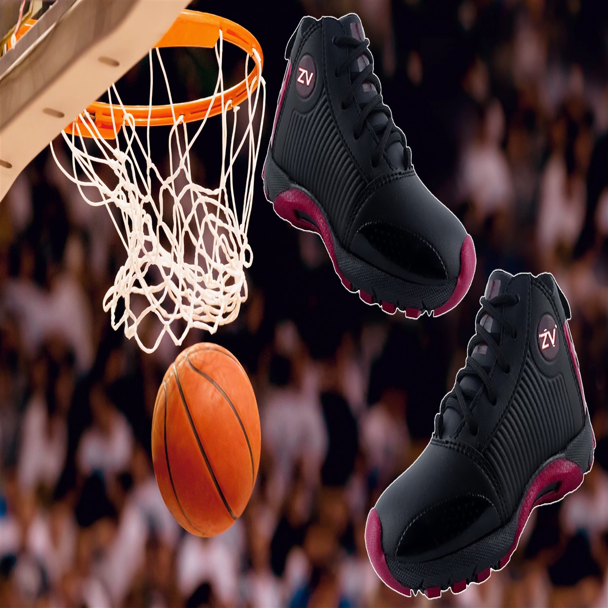 Tenis Niño Basquetbol Arco Ortopedico Baloncesto Ap-23 Negro (15.0 - 21.5)