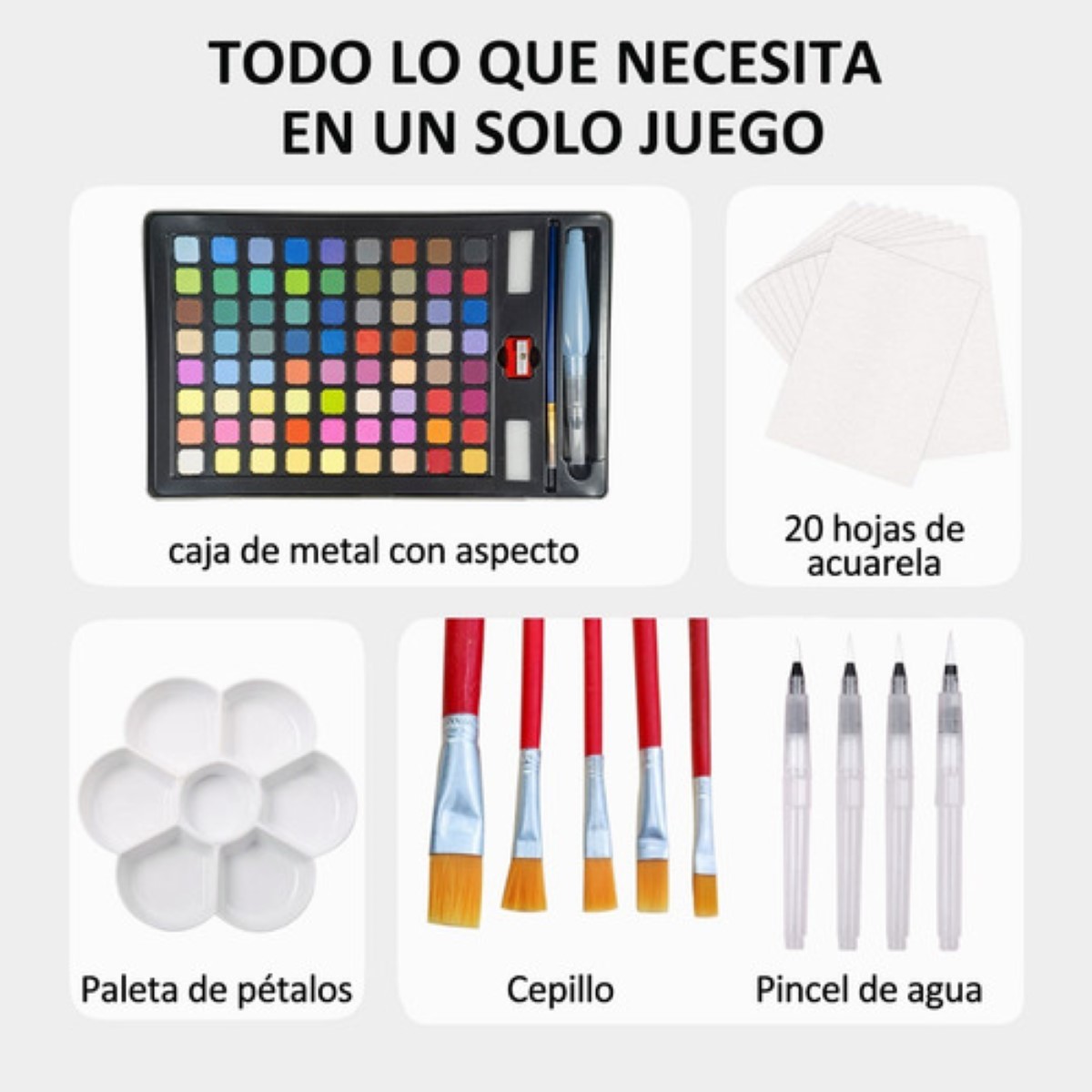 Set Arte Profesional Kit Dibujo Acuarelas Profesional 107pzs
