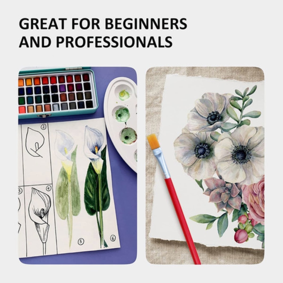 Set Arte Profesional Kit Dibujo Acuarelas Profesional 107pzs