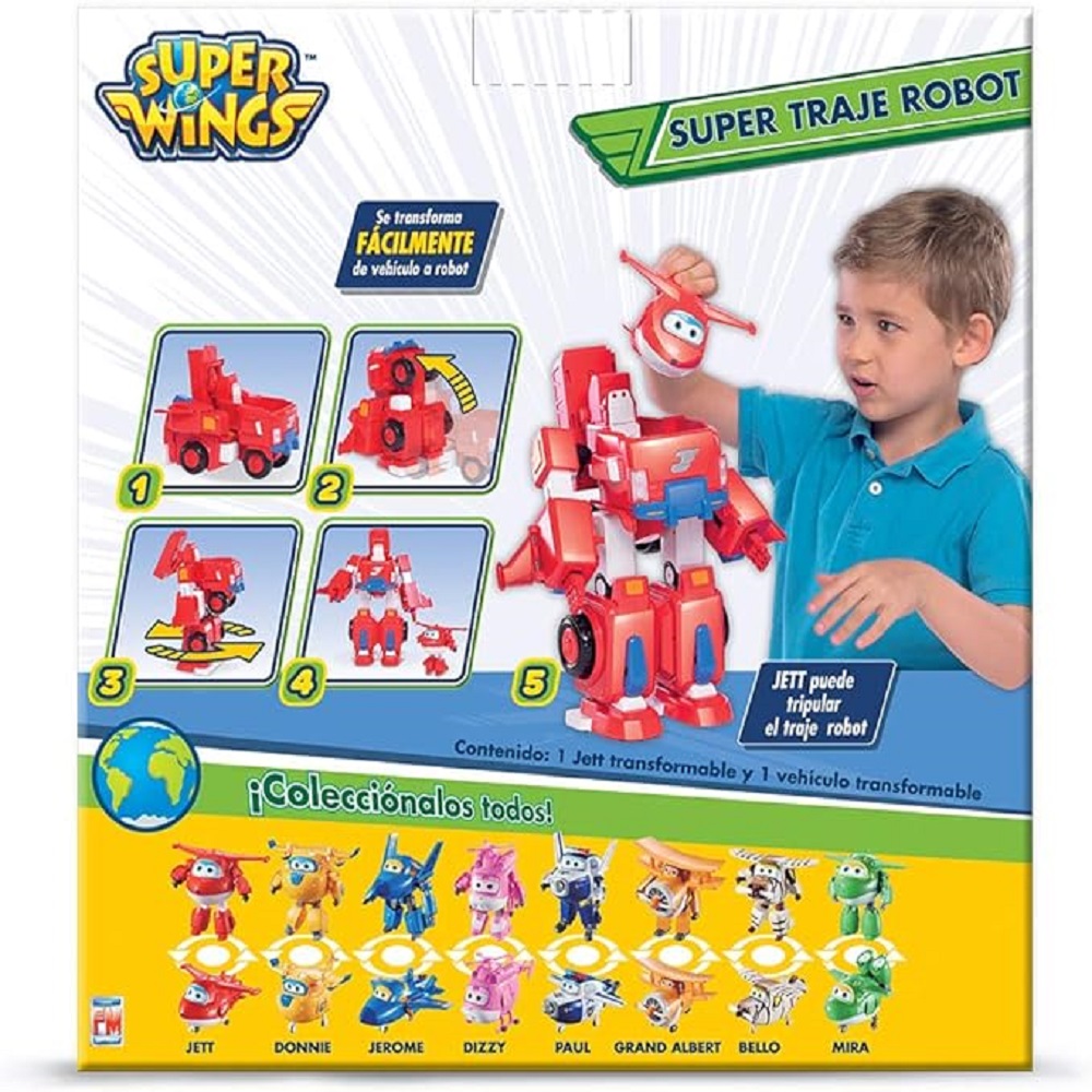 Super Wings Traje Robot Jett 34cm