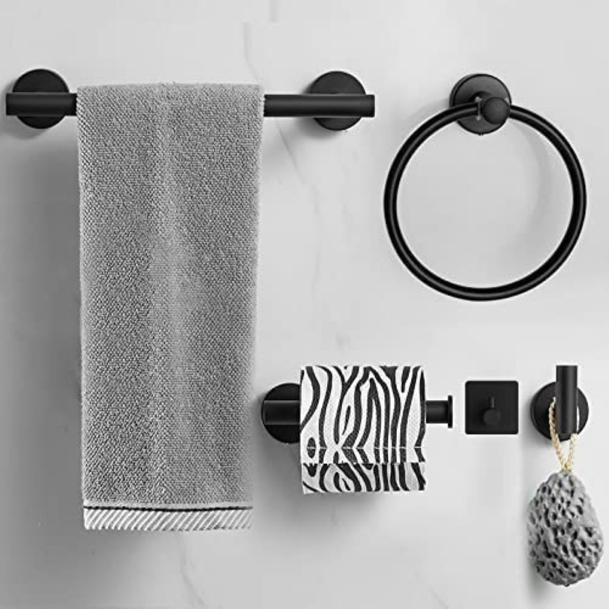 Juego Sets De Accesorios Para Baño Acero Inoxidable 10 Pz Negro