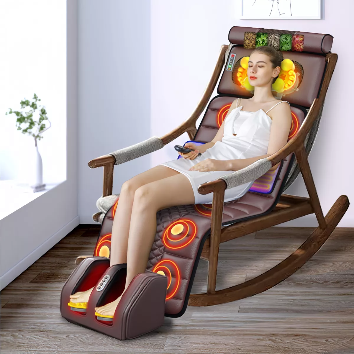 Alfombrilla De Masaje Con Almohadillas Calefactoras Y Masaje