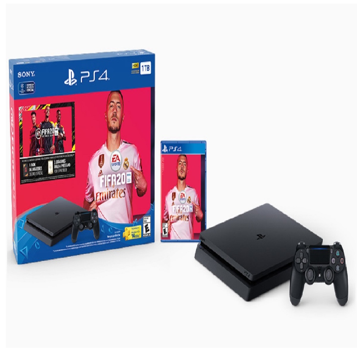 Sony Playstation 4 slim 1 TB, FiFa 20 bundle negro azabache 