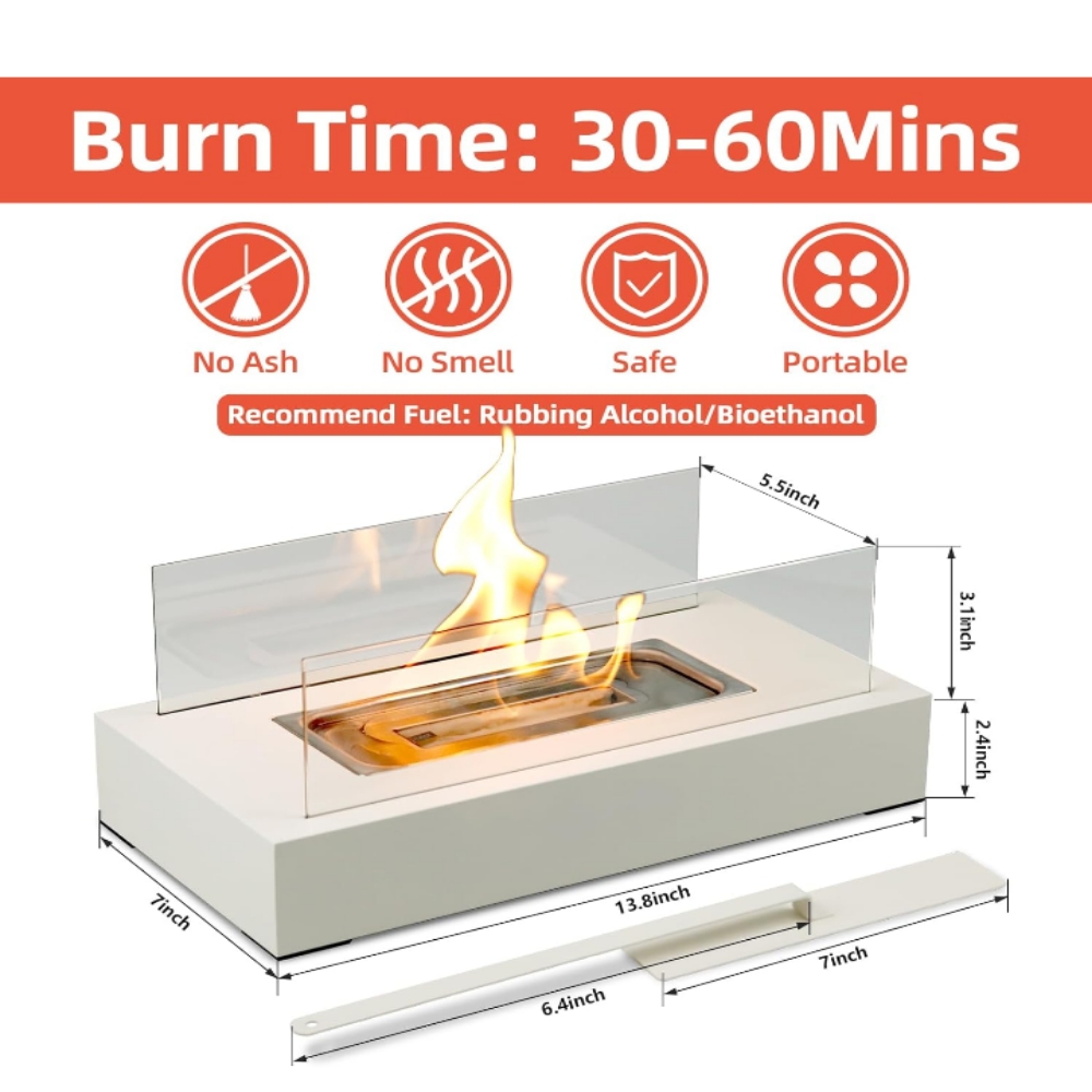Chimenea etanol ecológica portátil interior exterior decoración 