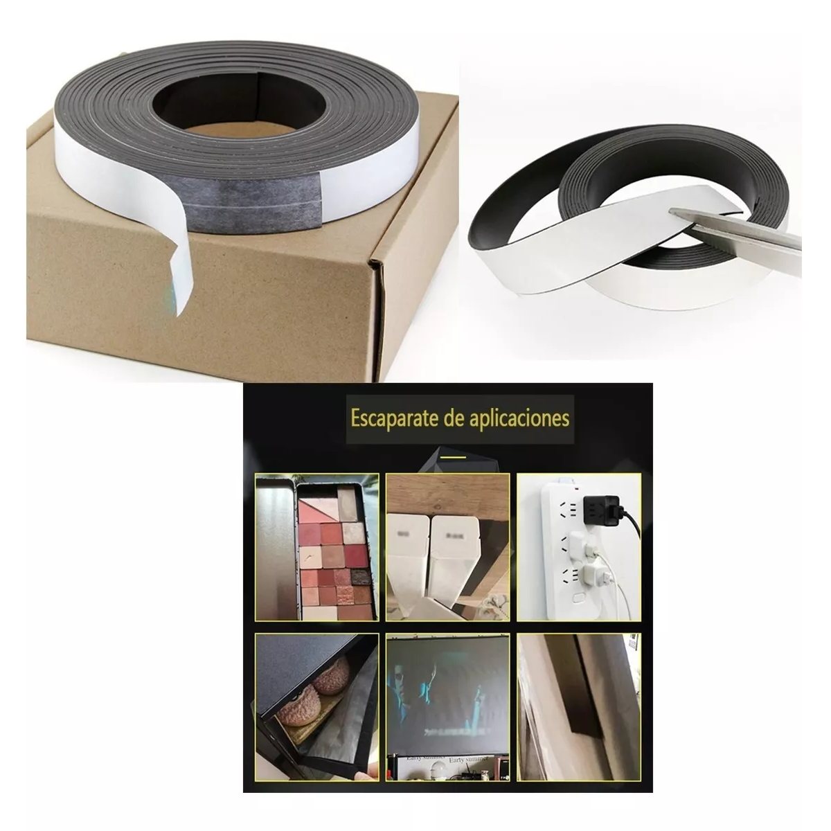 Imán Flexible Con Adhesivo En Rollo 10 Metros Magnetico