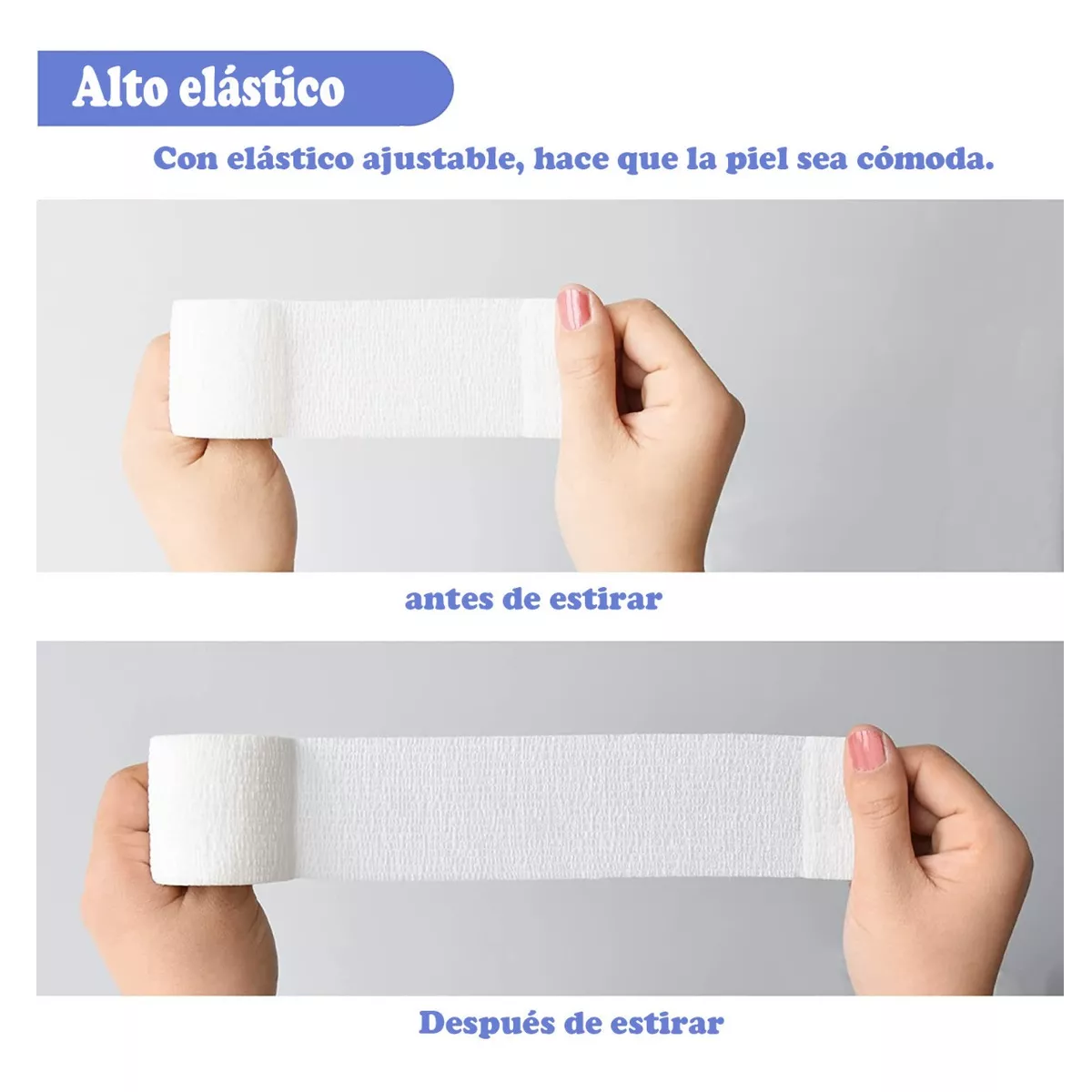 Set Venda Elástica Autoadherible De 5 Cm X 4.5 M, 24 Piezas Blanco