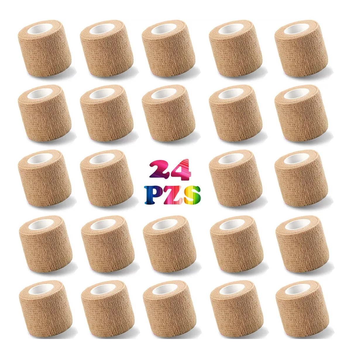 Set Venda Elástica Autoadherible De 5 Cm X 4.5 M, 24 Piezas Piel