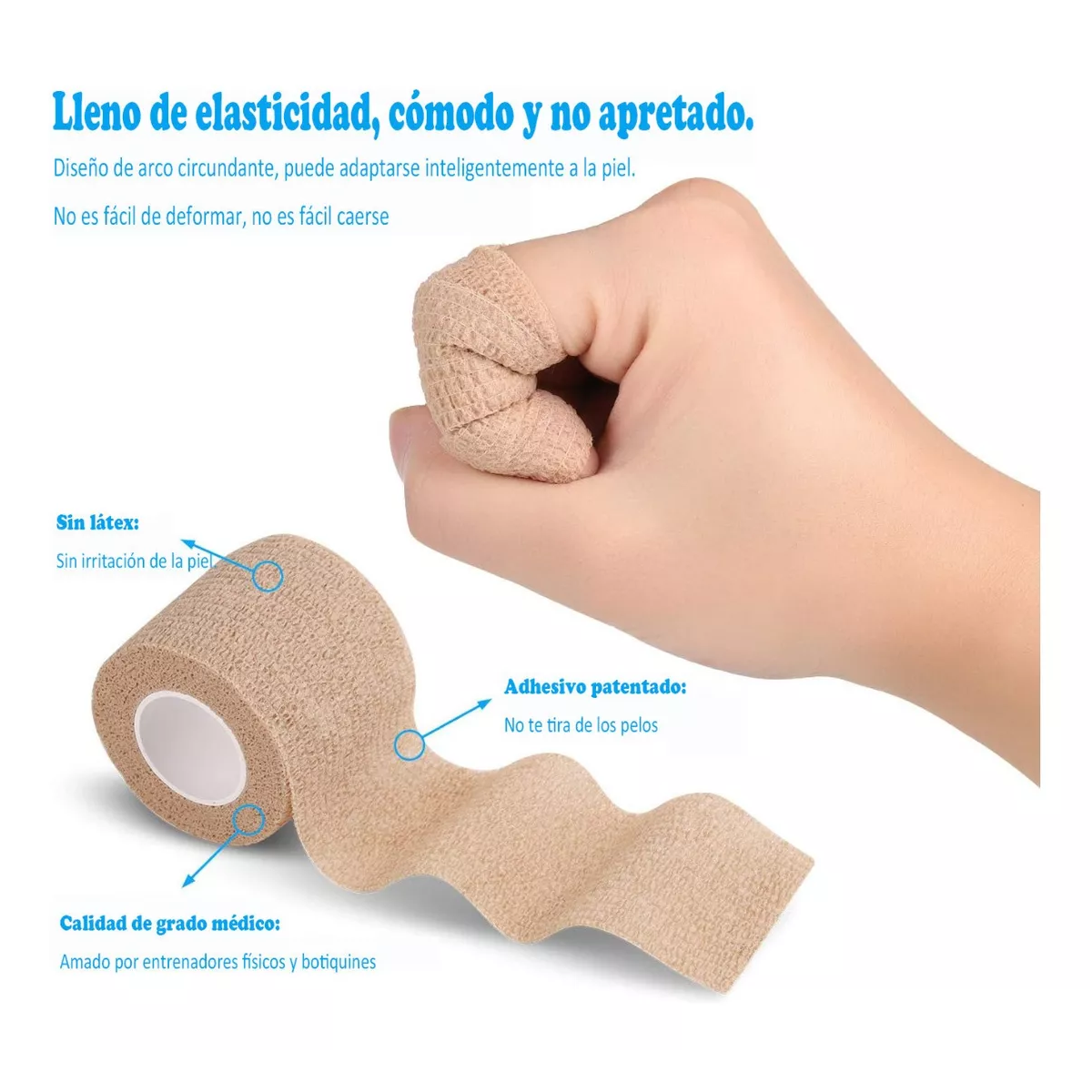 Set Venda Elástica Autoadherible De 5 Cm X 4.5 M, 24 Piezas Piel