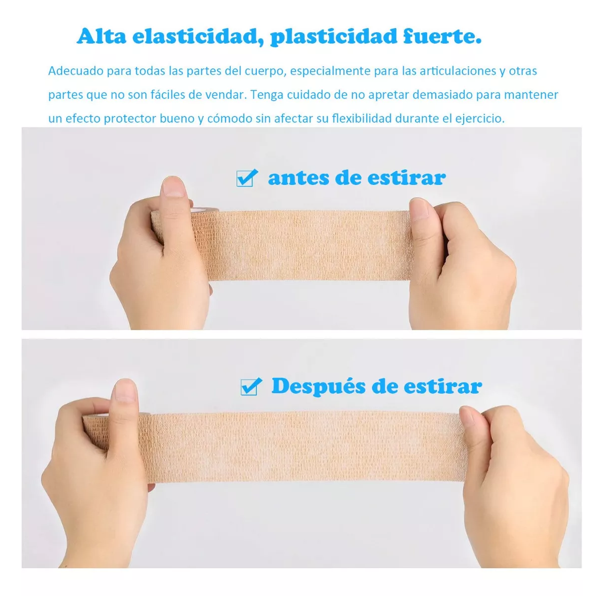 Set Venda Elástica Autoadherible De 5 Cm X 4.5 M, 24 Piezas Piel