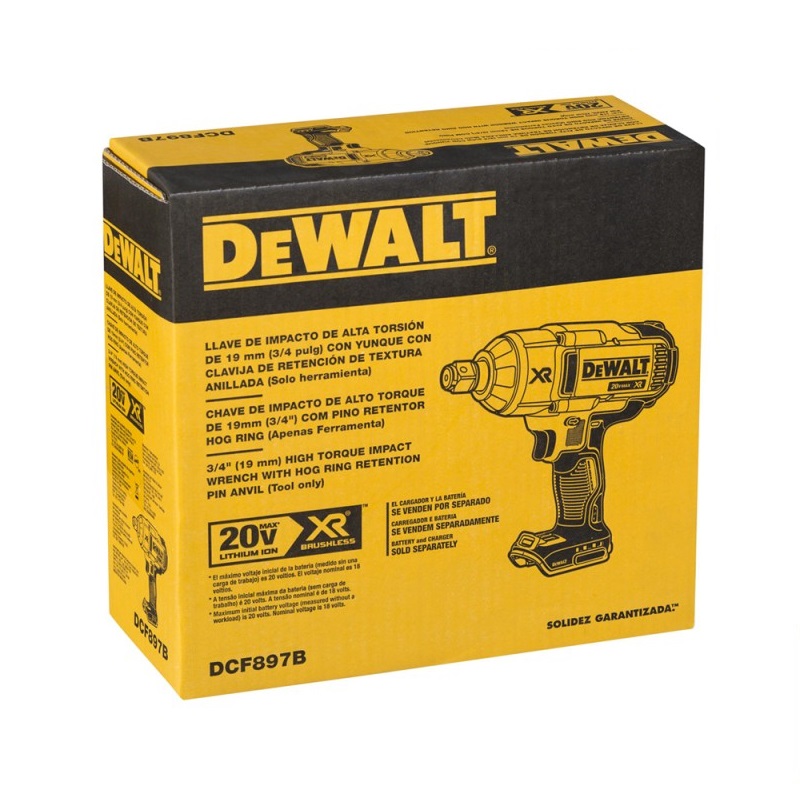 Pistola Impacto 3/4 20V Max 0-1900Rpm 0-2300 Dewalt Dcf897B
