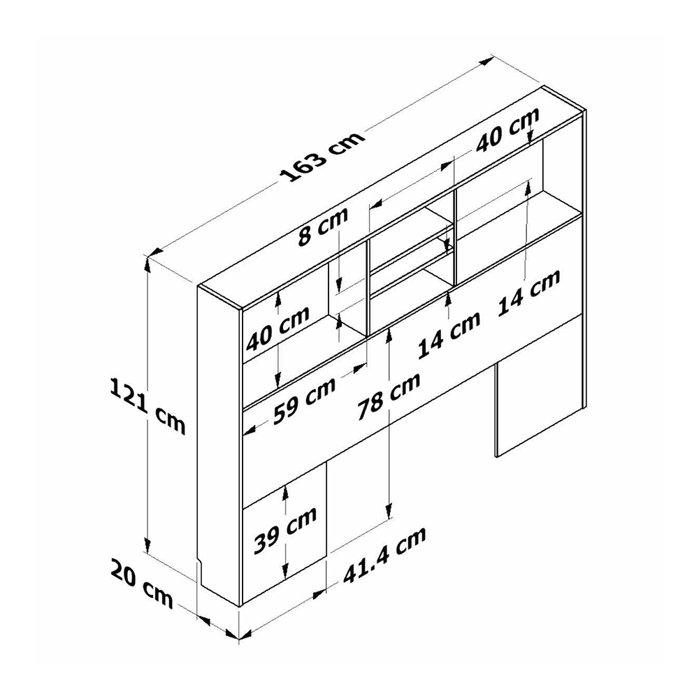 Librero Cabecera Queen Playcon Color Nogal