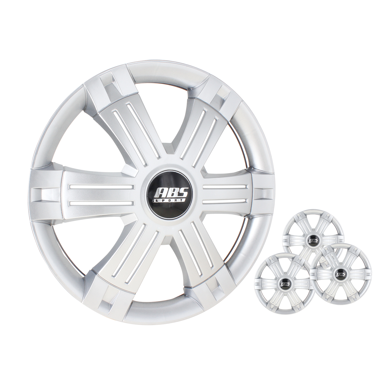 Juego 4 Tapones De Rin 14 Pulgadas Abs 6 Brazos Triples Gris