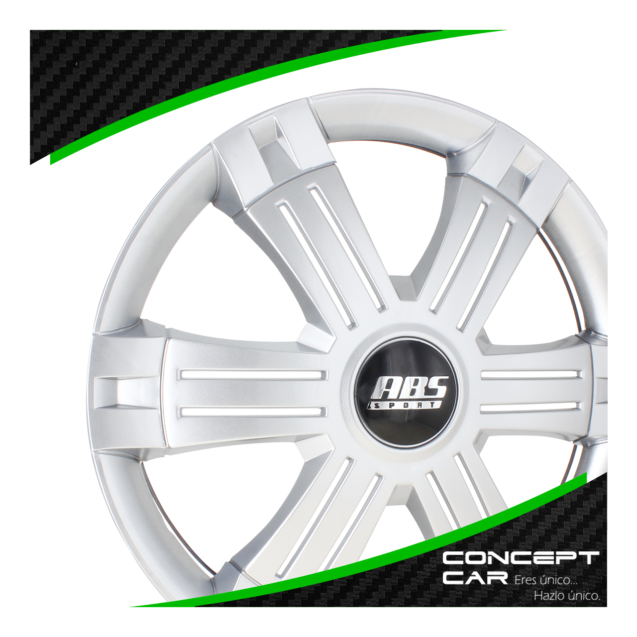 Juego 4 Tapones De Rin 14 Pulgadas Abs 6 Brazos Triples Gris