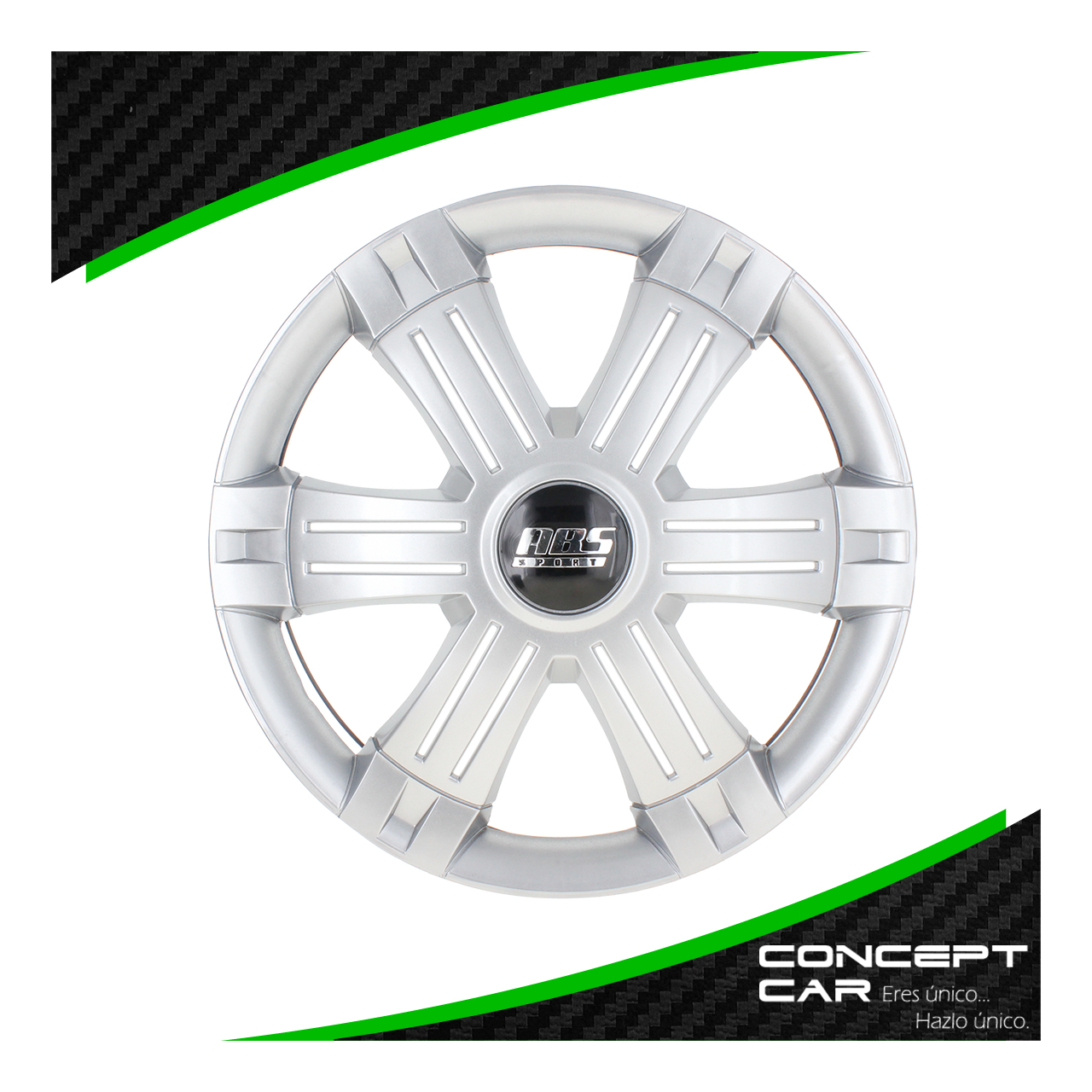 Juego 4 Tapones De Rin 14 Pulgadas Abs 6 Brazos Triples Gris