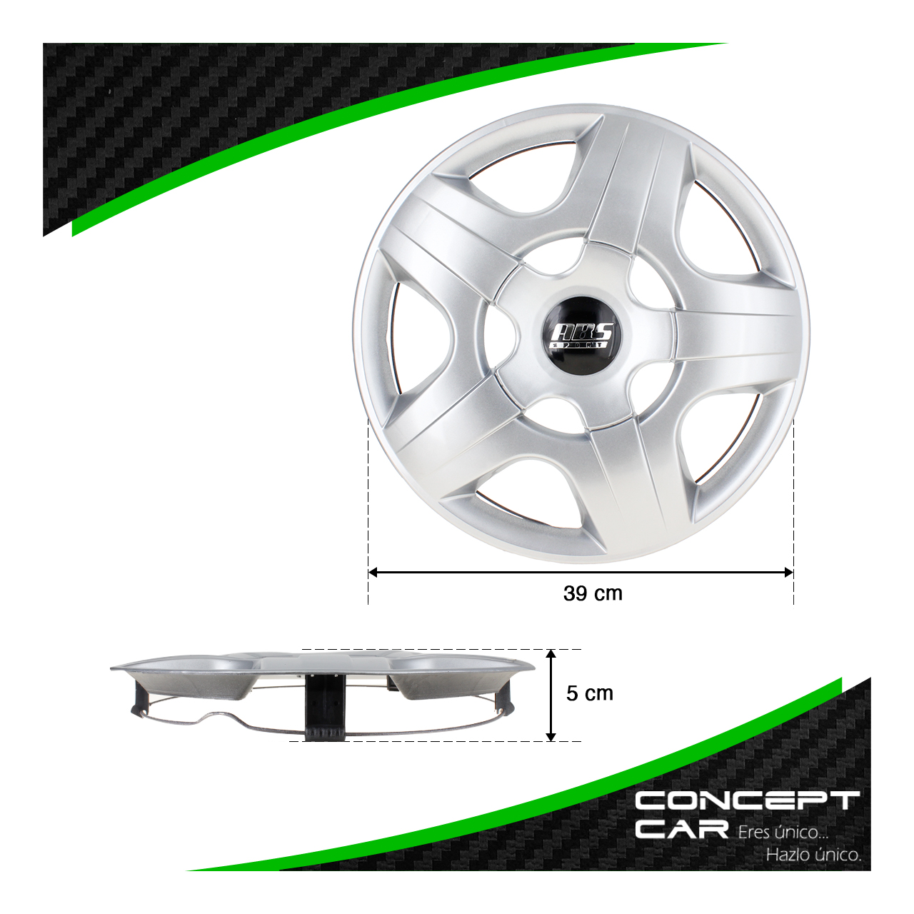 Juego 4 Tapones De Rin 14 Pulgadas Abs Platina 5 Brazos