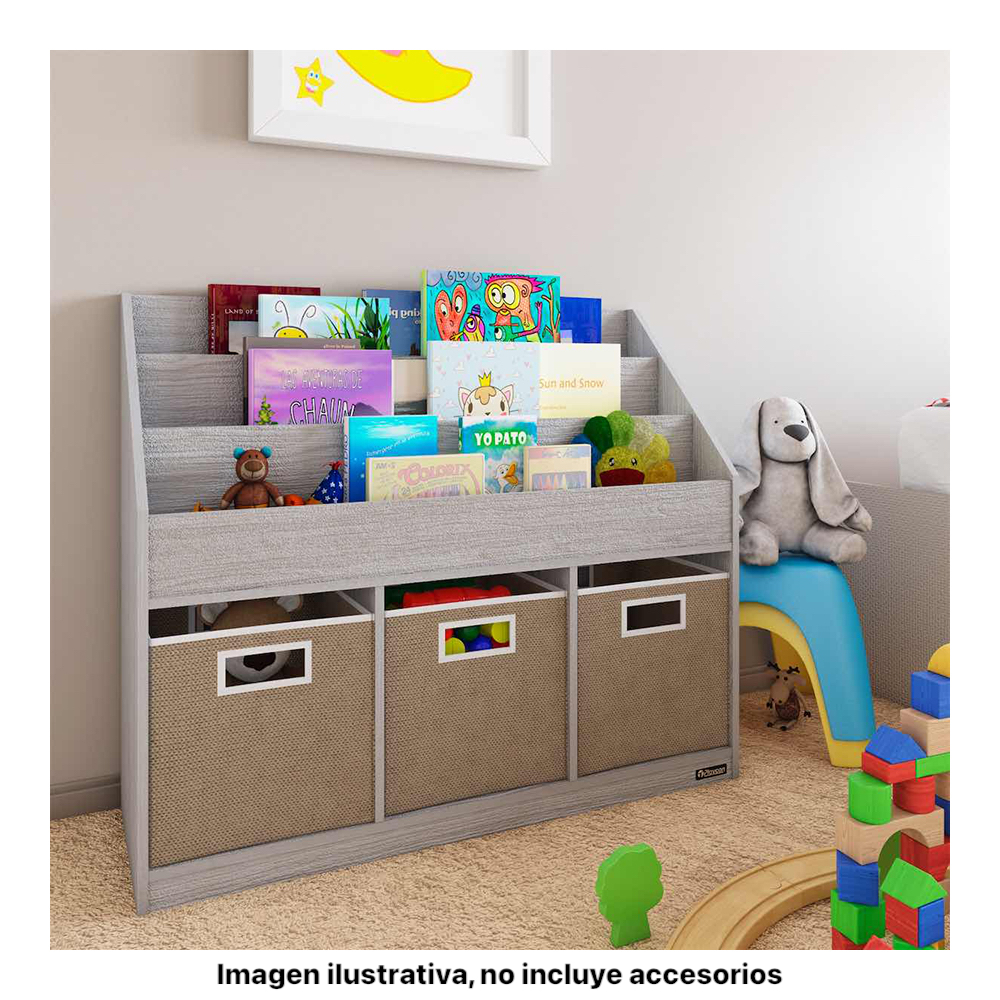 Revistero Librero Exhibidor Playcon Color Gris